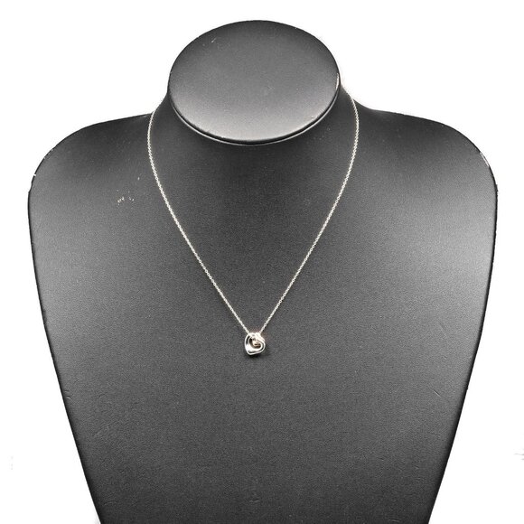 TIFFANY&Co. Double open heart Necklace 0.4"＆0.3" Silver925/K18 Pink Gold... - Picture 2 of 6